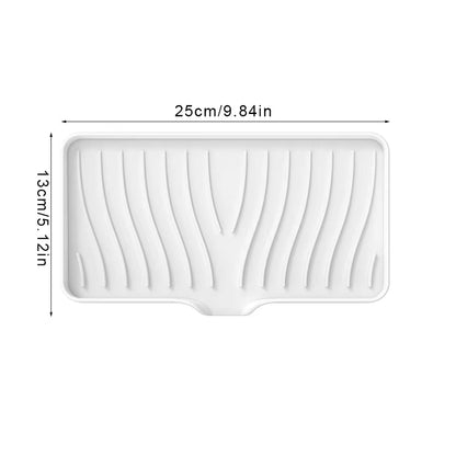 Self Draining Soap Bar Holder Silicone Kitchen Sink Soap Dish Sponge Tray Counter Caddy Organizer for Dish Soap Dispenser
