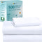 Twin Size Sheet Set - 100% Cotton 500 Thread Count, Cooling Deep Pocket Bed Sheets with Fitted Elastic Sheet, Extra Soft Luxury Hotel Quality - White