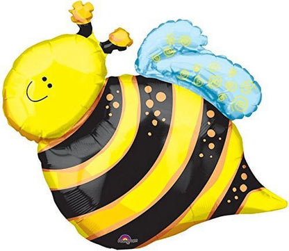7 Pc Cute Bumblebee Balloon Bouquet Honey Bee Birthday Buzz Happy Bug Yellow