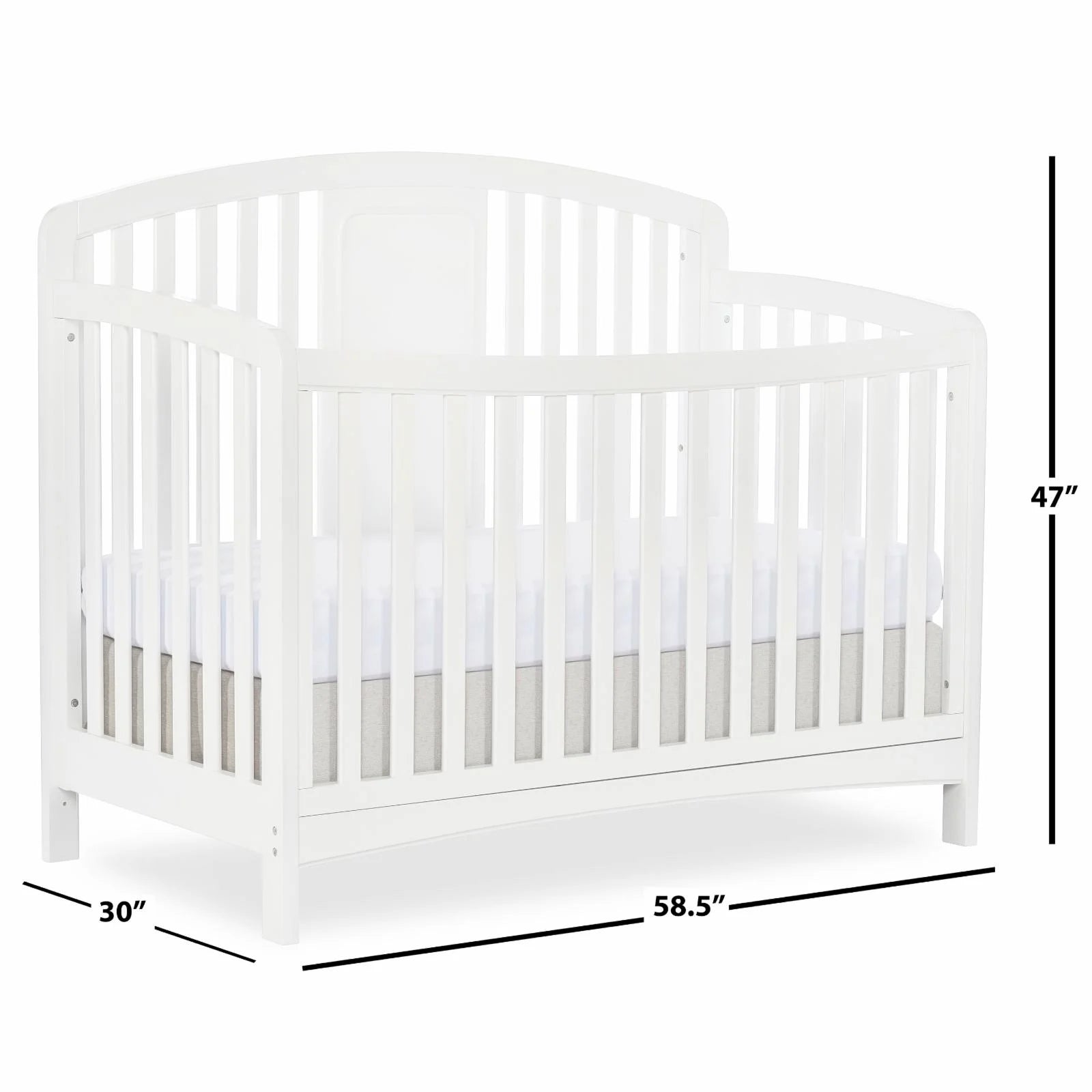 Dakota 4-In-1 Convertible Crib, Greenguard Gold Certified, White