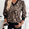 Leopard V-Neck Long Sleeve T-Shirt
