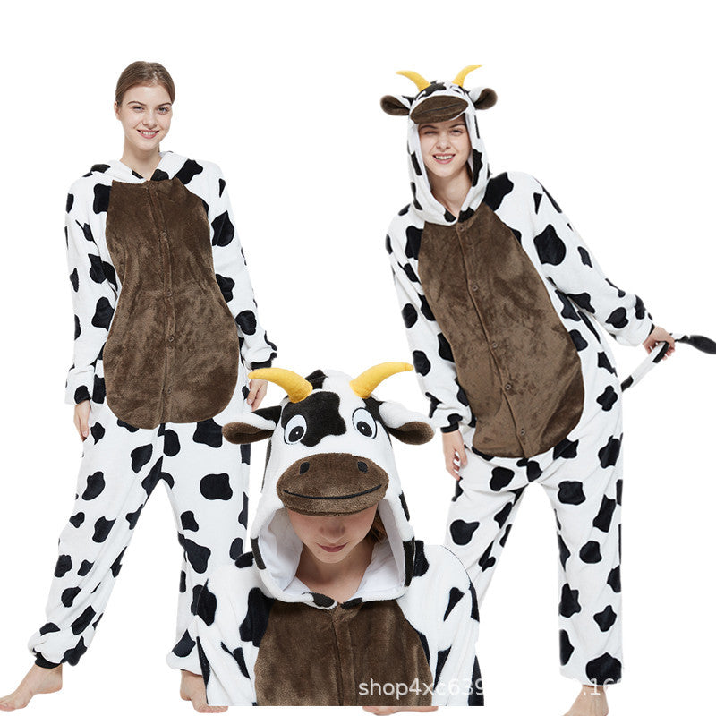 Color: New Black and White Cow, Size: XL - Leopard Cat Couple Home Service