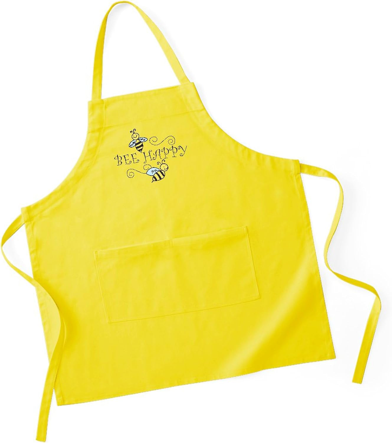 Bee Happy Kitchen Apron with Pockets, Grilling Apron, Baking Apron
