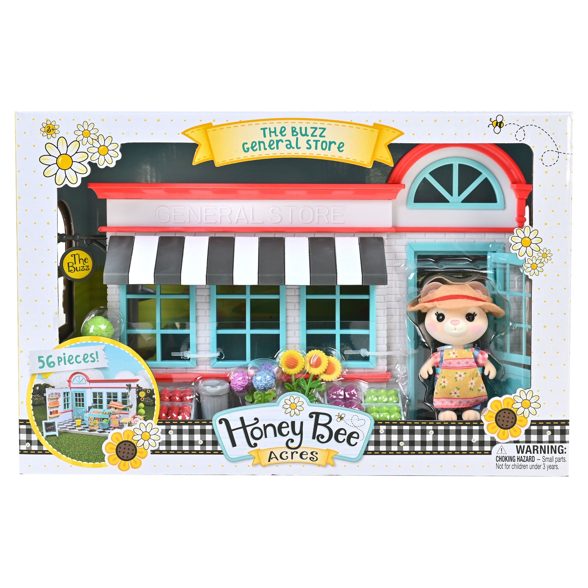 Buzz General Store 8" Tall Dollhouse Playset, 56 Pieces, Ages 3+, No Assembly