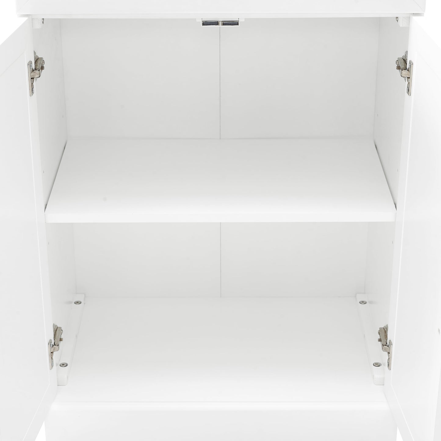 Stanton Wood Pantry with Glass Door in White (Set of 2)