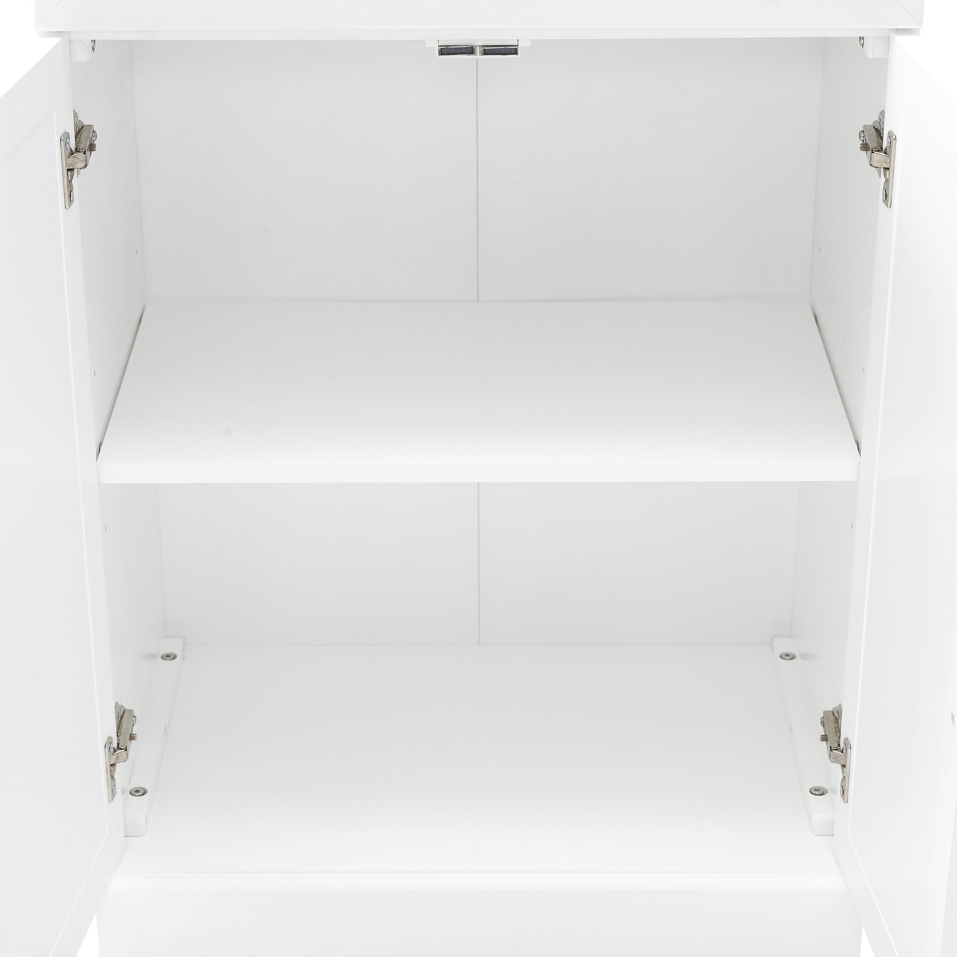 Stanton Wood Pantry with Glass Door in White (Set of 2)