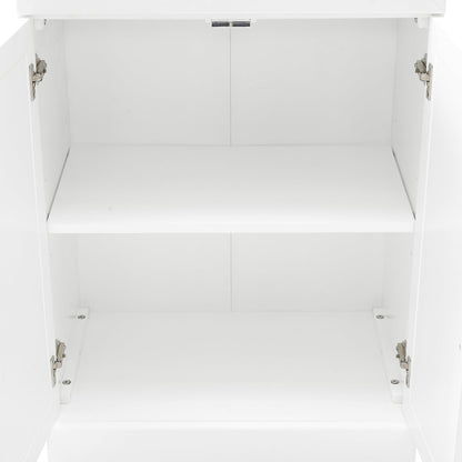 Stanton Wood Pantry with Glass Door in White (Set of 2)