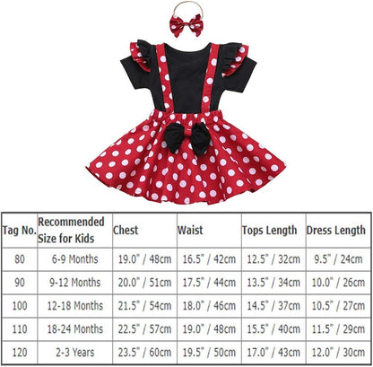 Polka Dots Tutu Costume for Baby Girl Princess 1St Birthday Party,Dress up W/Overall Suspender Skirt,Headband