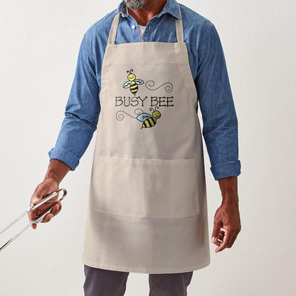 Busy Bees Kitchen Apron with Pockets, Grilling Apron, Baking Apron