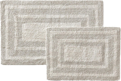 - Bathroom Rugs Set, Soft Tufted Cotton Bathroom Decor, Super Absorbent & Quick Dry (Logan Light Grey, 2 Piece)