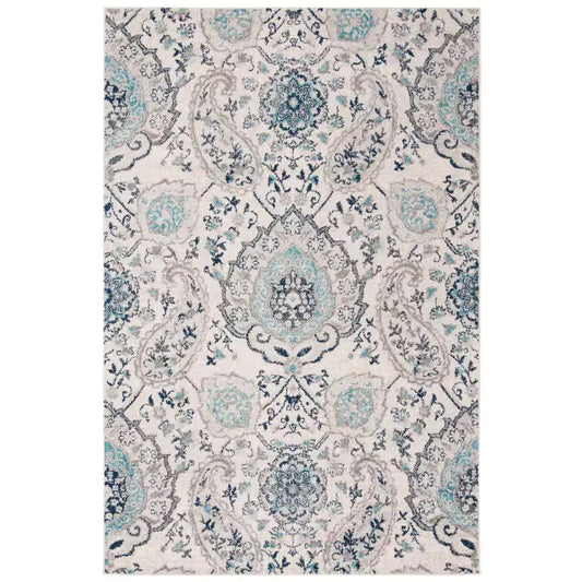 Madison Cream/Light Gray 7 Ft. X 9 Ft. Border Area Rug