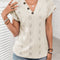 Openwork V-Neck Short Sleeve T-Shirt