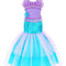 Princess Little Mermaid Costume Dress up for Girls Fancy Clothes Cosplay Birthday Party