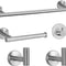5 Pcs Bathroom Hardware Set SUS 304 Thicken Stainless Steel-Towel Bar Set Include 16" Towel Rod+Toilet Paper Holder+3 Multifunctional Hooks Bathroom Accessories (Brushed Nickel)
