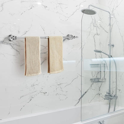 Crystal Bathroom Hardware Set, Chrome Bathroom Accessories Silver Towel Ring Towel Bar Toilet Paper Holder Coat Hooks Wall Mounted Polished 4 Pieces with Crystal Ball Base Designed