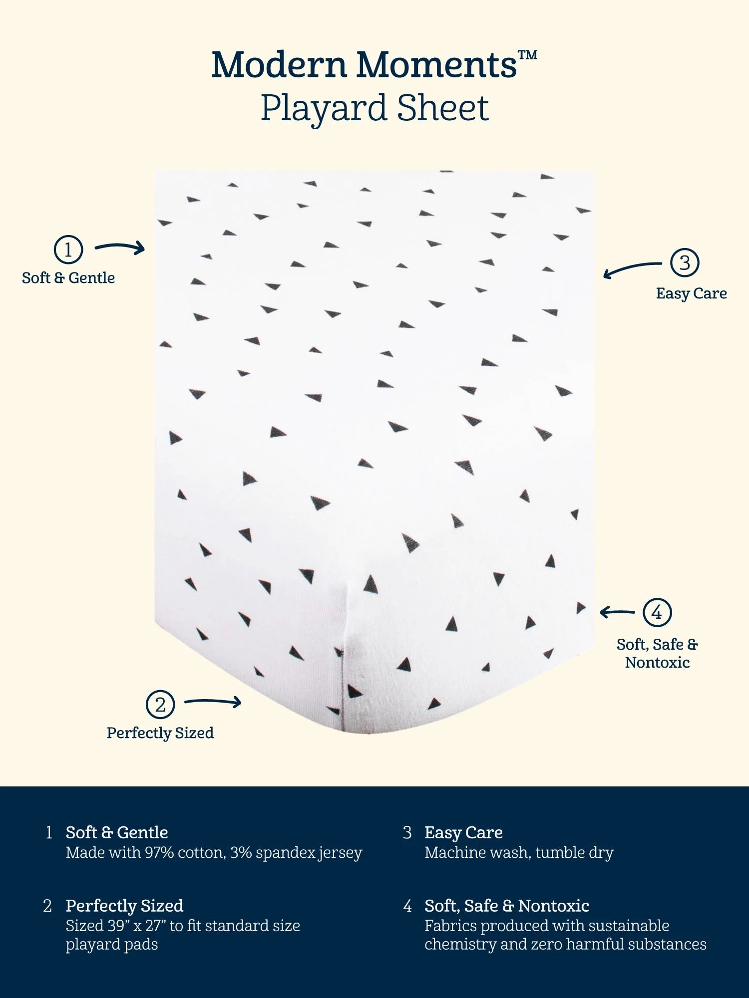 by Gerber Baby & Toddler Girl Ultra Soft Playard Sheet, Ivory Flowers