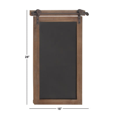 Brown Wood Sign Wall Decor with Chalkboard