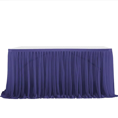 6/9FT Party Table Skirt Birthday Pleated Dessert Tablecloth Cover Wedding Festive Table Skirting Baby Shower Home Table Decor