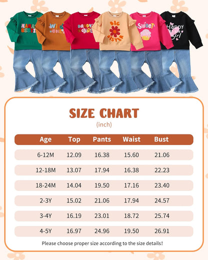 Baby Girl Clothes Toddler Outfit Infant Shirt Denim Ripped Jeans Pant Set Cothing 6 12 18 24 Months 2 3 4T
