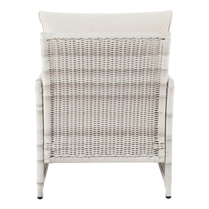 Paige Outdoor Wicker Stationary Lounge Chairs, Set of 2, White