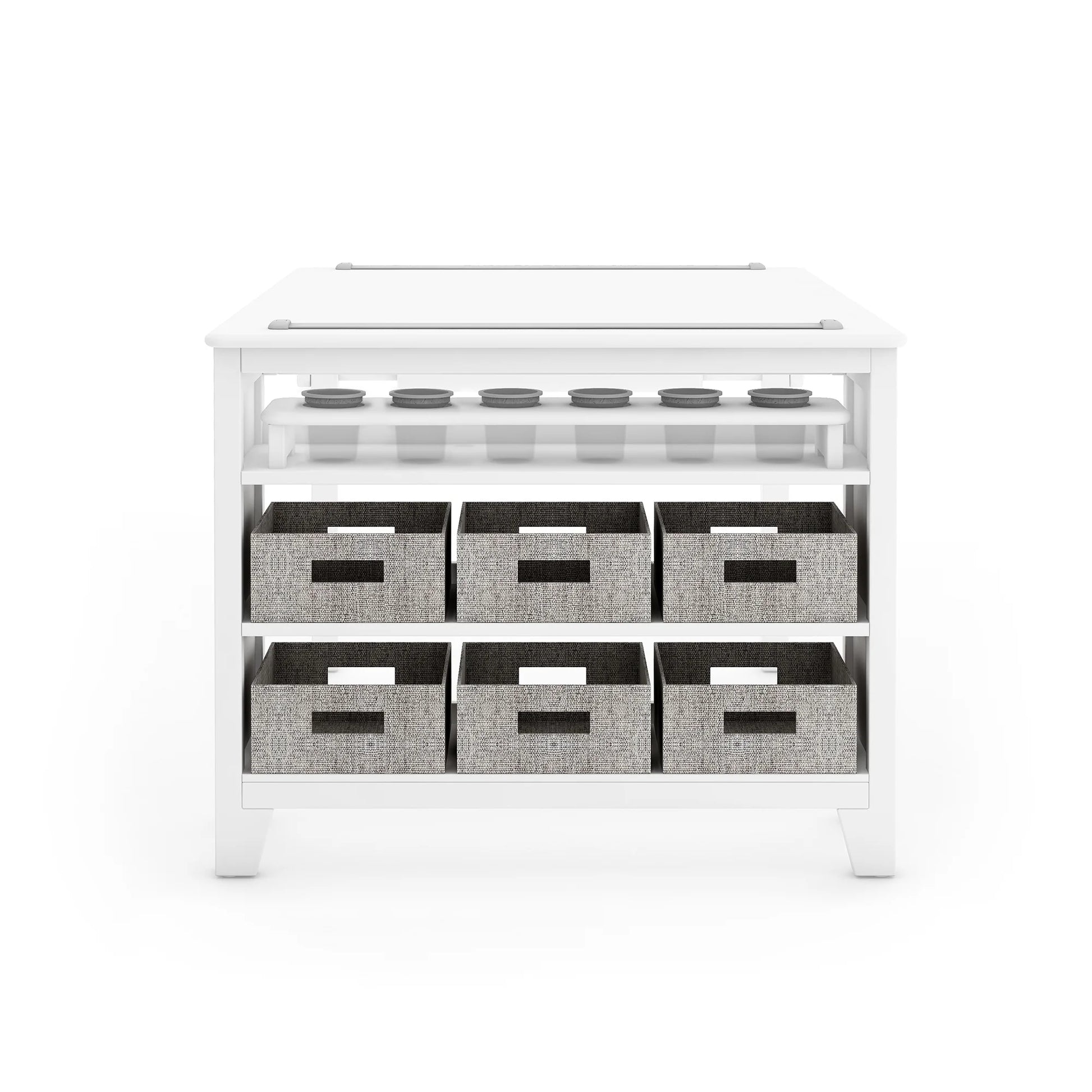 Kids' Art Wooden Table and Stool Set with Paper, Creamy White