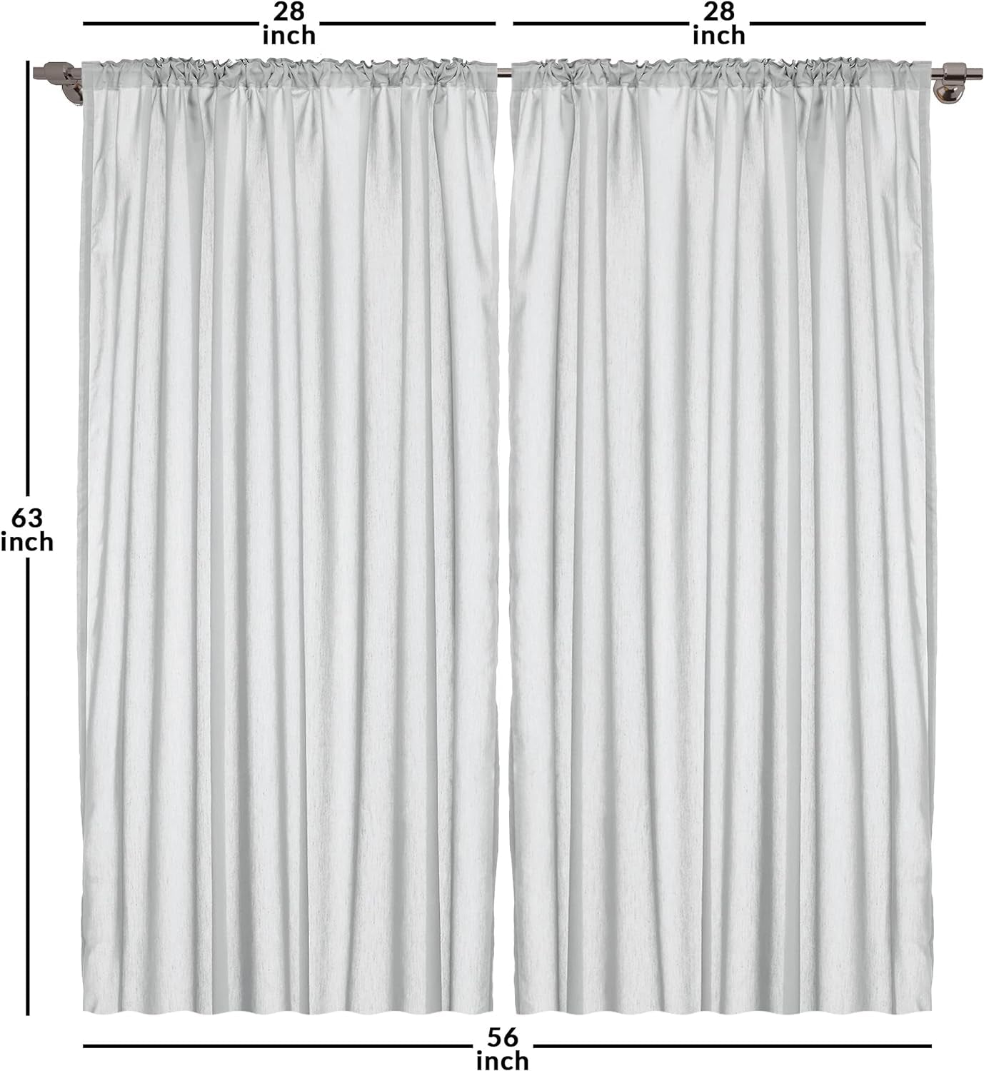 Animal Curtains, Cow Horse Pigs Chicken Sheep Farmhouse Mascots Cartoon Print, Window Treatments 2 Panel Set for Living Room Bedroom, Pair of - 28" X 63", Black
