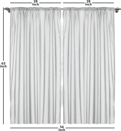 Animal Curtains, Cow Horse Pigs Chicken Sheep Farmhouse Mascots Cartoon Print, Window Treatments 2 Panel Set for Living Room Bedroom, Pair of - 28" X 63", Black