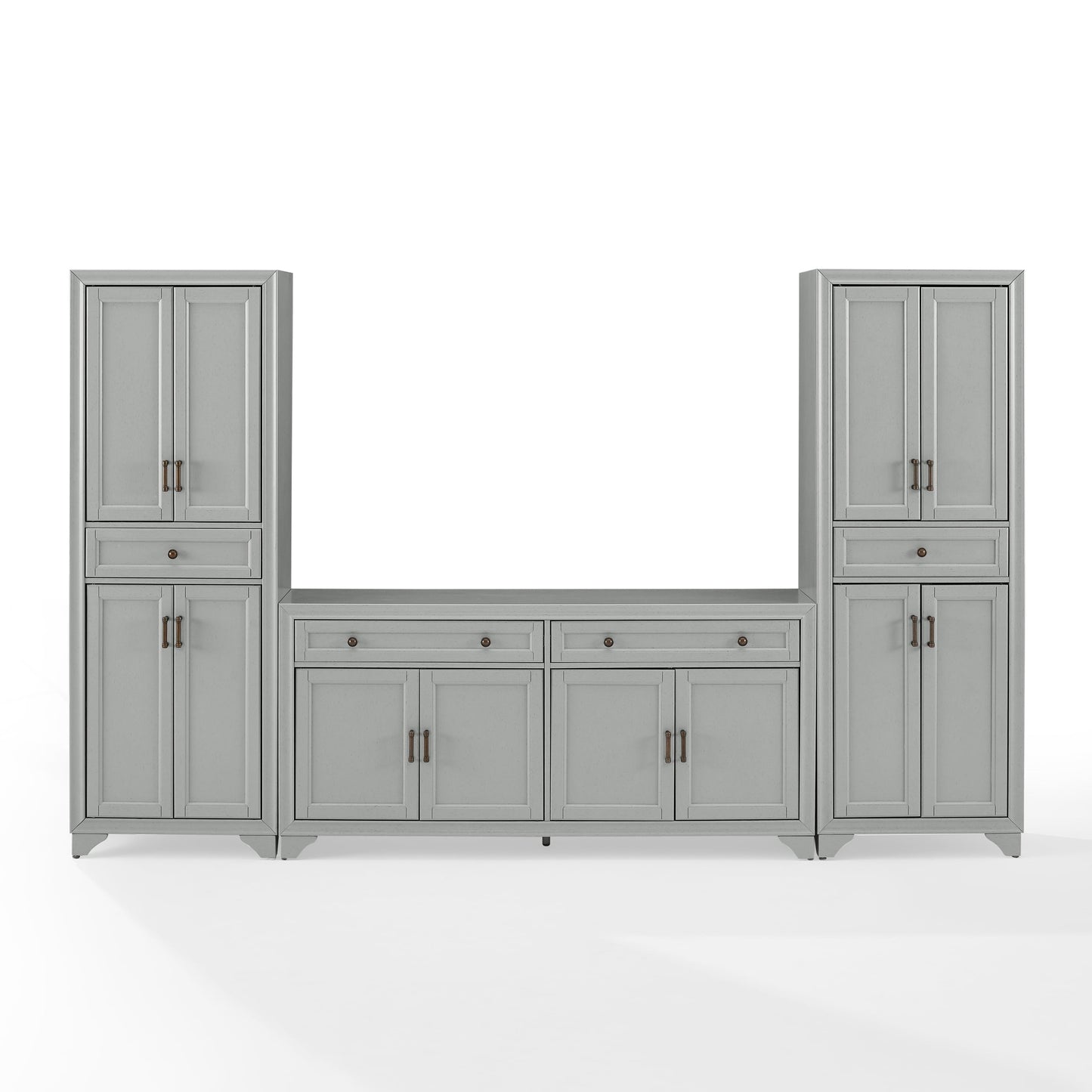 Tara 3-Piece Modern Farmhouse Sideboard Buffet Cabinet and Kitchen Storage Pantry Set