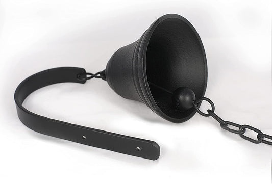Vintage Cast Iron Dinner Bell as Entry Door Bell, outside Hanging Decor or Indoor Decoration Wall Antique Farm and Front Gate Bell, Black