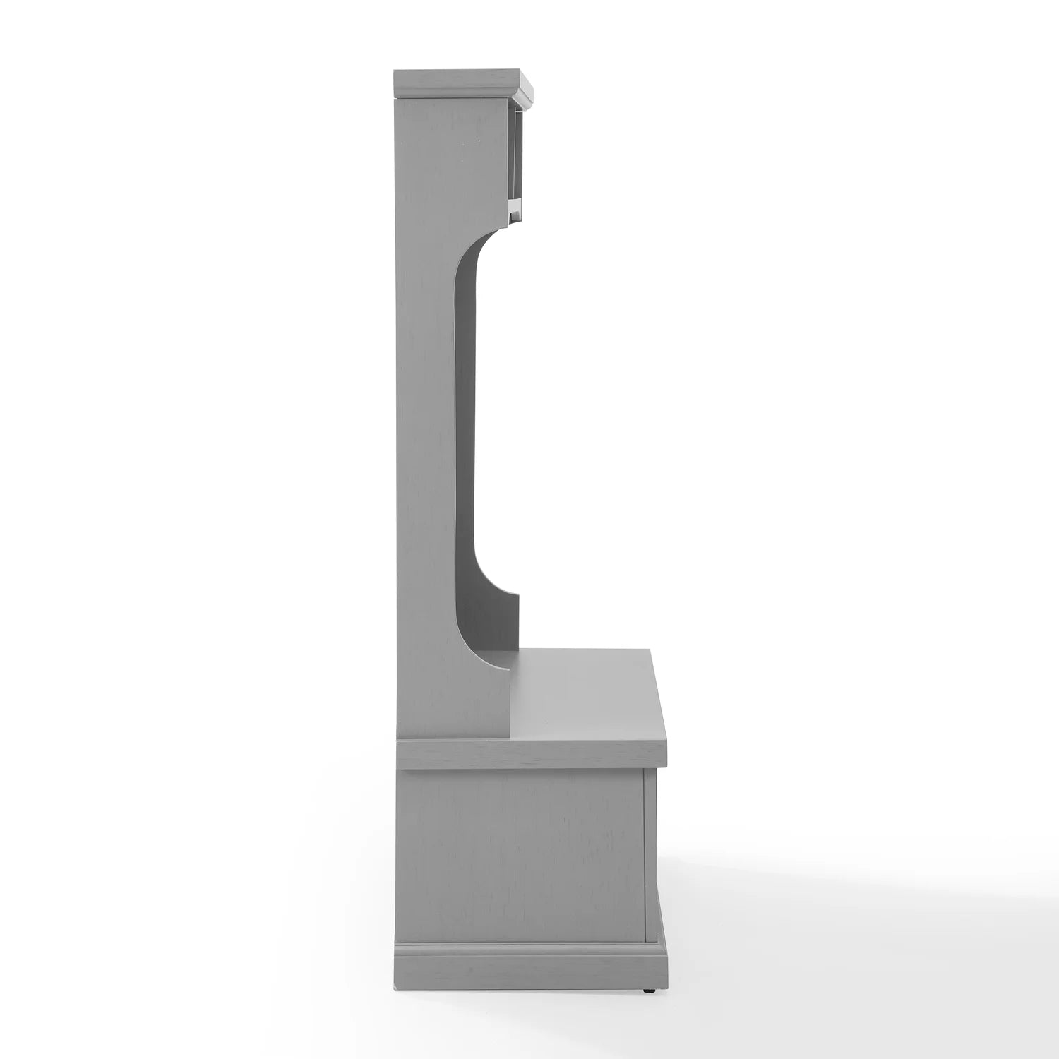 Seaside Coastal Wood Hall Tree in Distressed Gray and Chrome