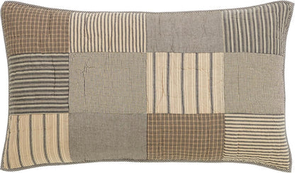 Sawyer Mill Patchwork Chambray Cotton Farmhouse Bedding Pre-Washed Square Sham Queen Quilt Set, Twin, Charcoal Grey