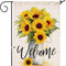 Sunflower Arrangement Vase Welcome Garden Flag Double Sided,Burlap Summer Fall Farmhouse Outdoor Welcome Garden Decor,Small Garden Flag 12X18 Prime
