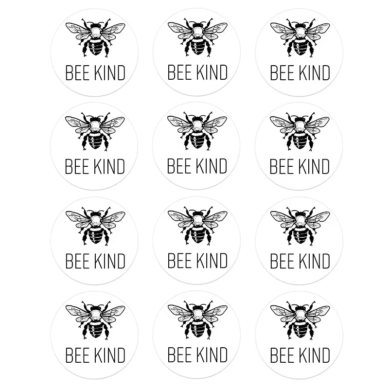 24/48Pcs Bee Kind Bee Happy Stickers for Wedding Birthday Party Baby Shower Decor Cute Animal Bee Stickers Kids Toy Gift