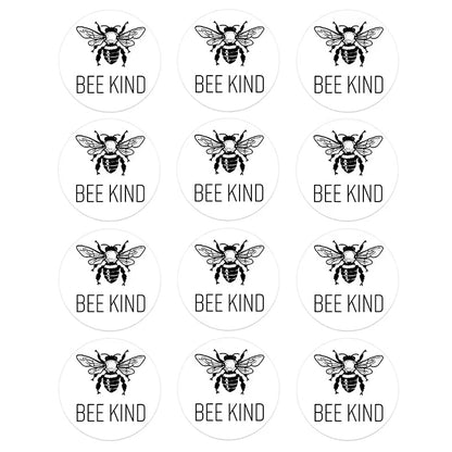 24/48Pcs Bee Kind Bee Happy Stickers for Wedding Birthday Party Baby Shower Decor Cute Animal Bee Stickers Kids Toy Gift