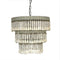 3-Tier round Metal Chandelier with Hanging Wood Beads