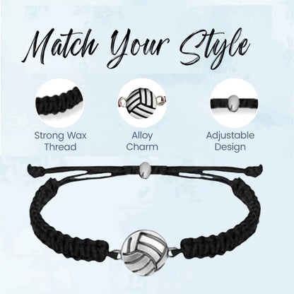 Volleyball Charm Bracelet- Adjustable Bracelets with Volleyball Charm. Ideal Volleyball Gifts & Souvenir for Volleyball Players. Unisex Friendship Bracelet