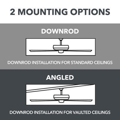 62" White Large Room Indoor Ceiling Fan with Light, 8 Blades, Remote & Reverse Airflow