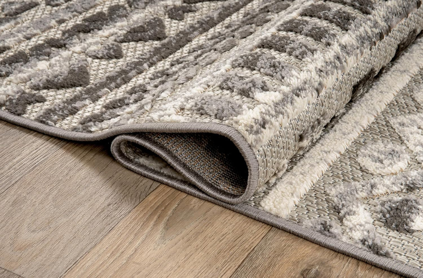 Modern Stripes Geometric Indoor/Outdoor Area Rug 5' X 7' Gray