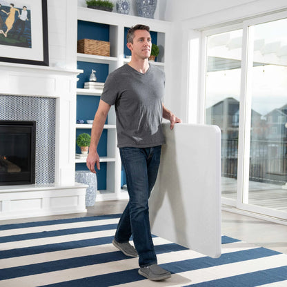 37 Inch Square Folding Table, Indoor/Outdoor Commercial Grade, White Granite (80783)