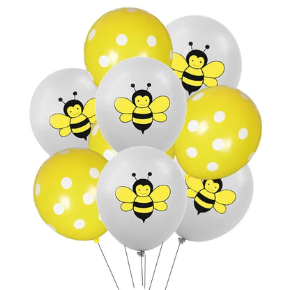 Bumble Bee Themed Happy Bee Day Balloons Happy Birthday Banner Honey Bee Party Decoration Cake Topper Baby Shower Party Supplies