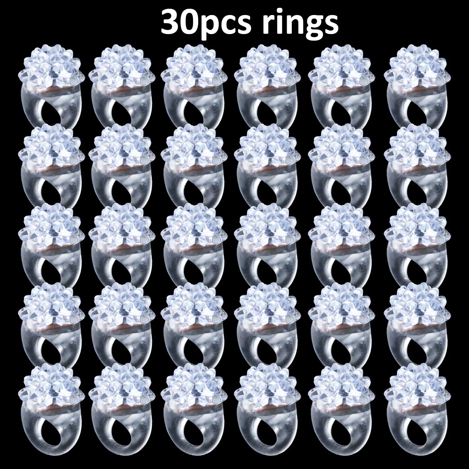 White Wedding Mix Sets LED Light up Glasses Glow Bracelets and Flashing Bumpy Rings Wedding Party Favors Supplies