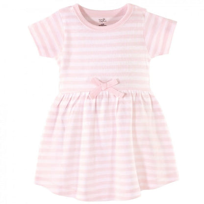 Baby and Toddler Girl Organic Cotton Short-Sleeve Dresses 2Pk, Wild Flowers, 3 Toddler