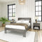 Modern Farmhouse Platform Bed with Plank Headboard, Full, Driftwood