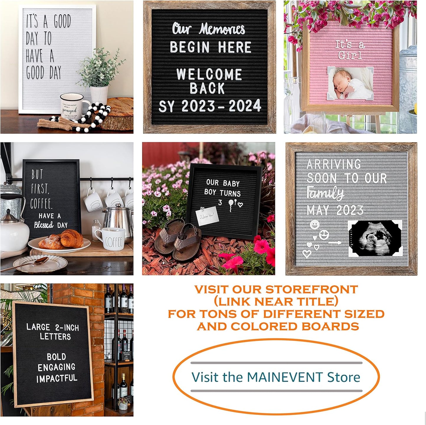 Felt Letter Board with Letters and Numbers 10X10 Inch, Felt Board with Letters Back to School Sign Classroom Decor, Baby Announcement Sign, First Day of School Board, Wifi Password Sign