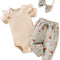 Baby Girls Ribbed Bodysuit Pants Outfits Spring Summer Clothes