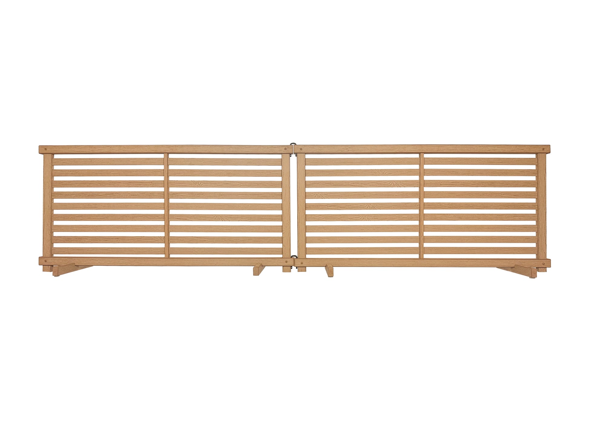 ZP19072 1.8 Ft H X 3.7 Ft W Woodtek Vinyl Cedar Color Slatted Portable Puppy Fence Kit (2 Panels)