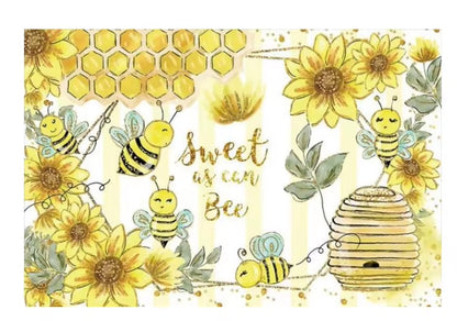 Maya the Bee Photography Background Sunflowers Baby Bee Day Newborn Backdrops Photo Studio Birthday Party Backdrops Custom