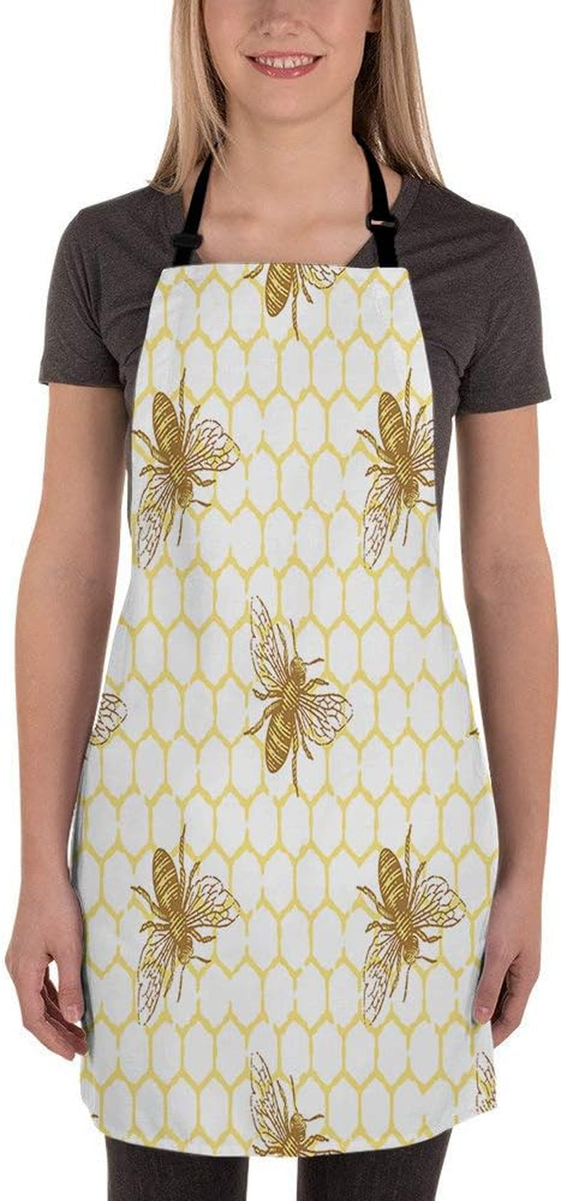 Apron 31X27 Inch Kitchen Chef Waitress Cook Aprons Bib with Adjustable Neck for Women Men