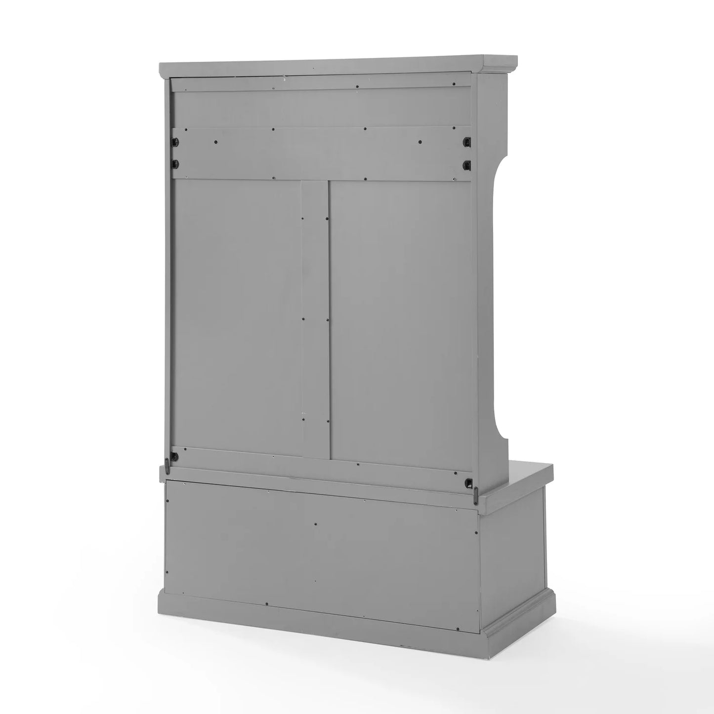 Seaside Coastal Wood Hall Tree in Distressed Gray and Chrome