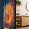 Sports Stall Shower Curtain, Basketball Ball and Water Splashing Thunder Lightning Themed Design, Fabric Bathroom Decor Set with Hooks, 36" W X 72" L, Dark Blue and Burgundy